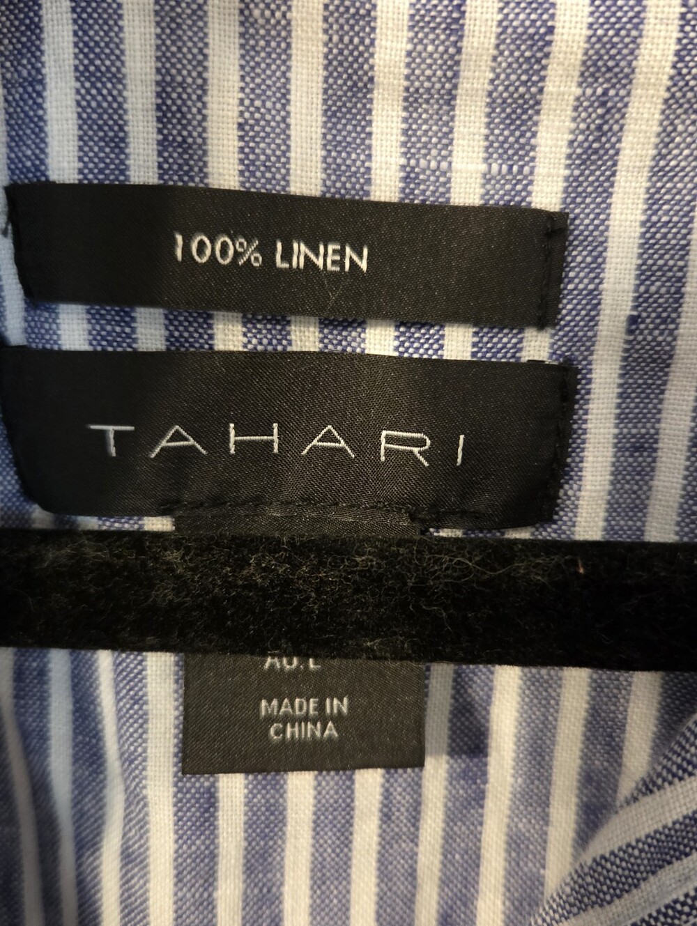 Tahari Women's 100% Linen Shirt Dress Blue Coastal Grandma Minimalist Sz L - Picture 9 of 9